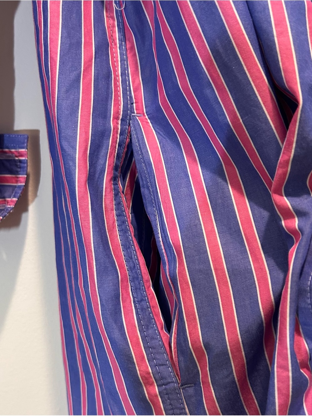 J.Crew Tall Striped Button-Down Cotton Shirtdress Blue Pink - Picture 11 of 12